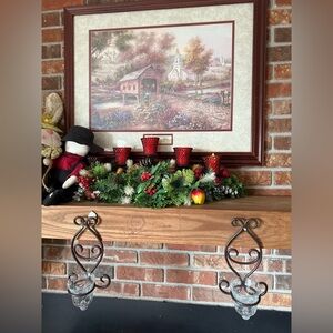 Vintage 1984 Elegant Brown Candle Sconce Holders